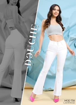 Pantalón Douche 738 Blanco Campana 0